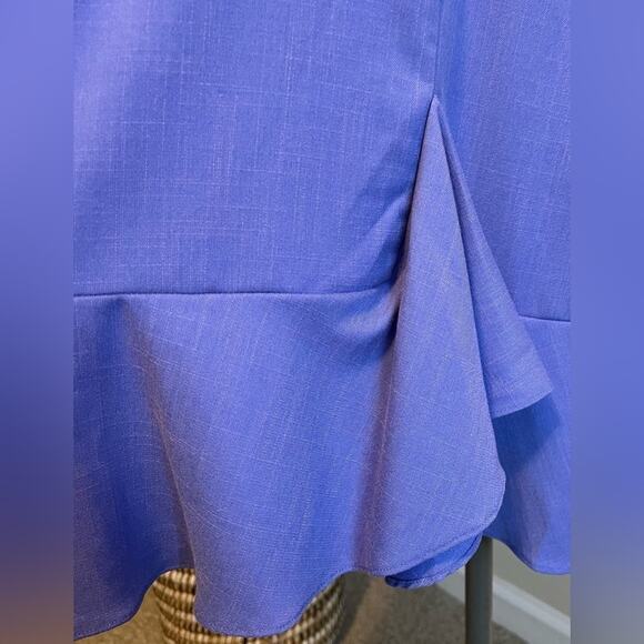 Gianni Bini Womens Ruffle Trumpet Sleeve Blue Work Shift Dress Size XL - Picture 3 of 9